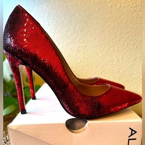 Red Sequin Heels